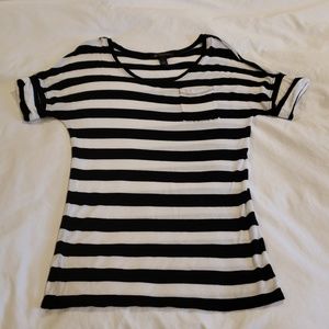 black and white striped shirt